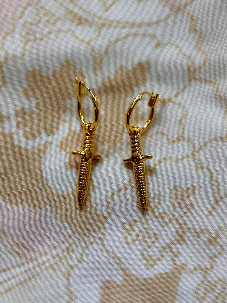 Gold Dagger Earrings