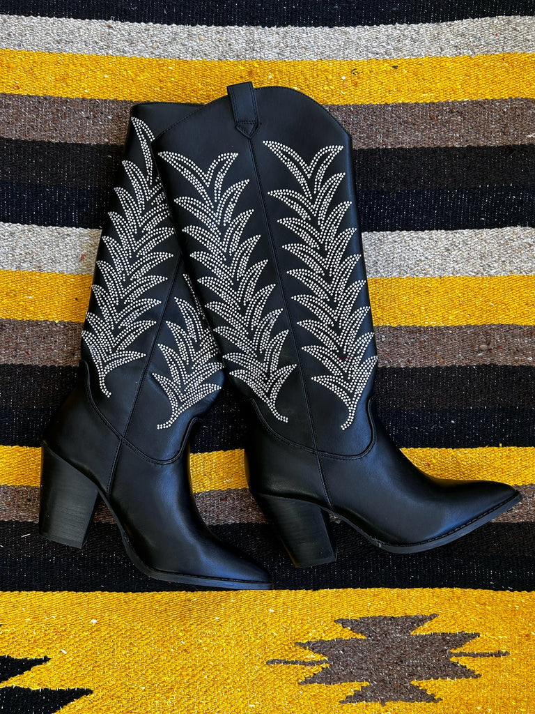 Autumn Rhinestone Knee-High Cowgirl Boot