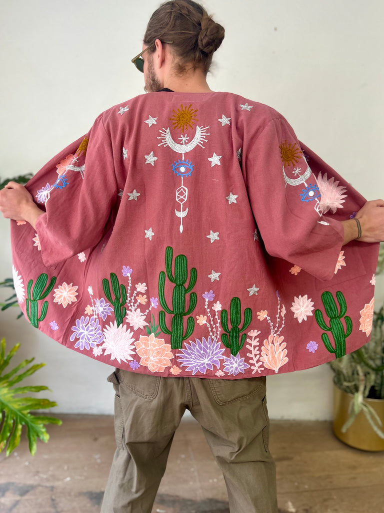 Embroidered Desert Kimono