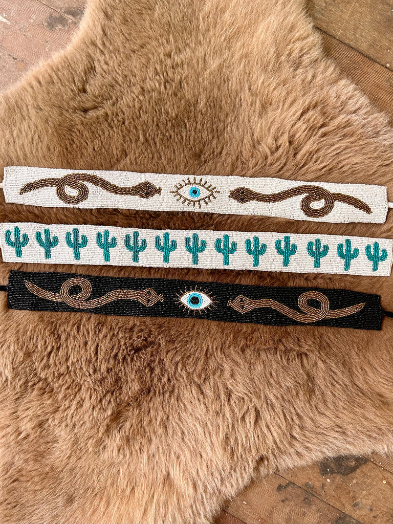 Hand Beaded Hat Band or Belt