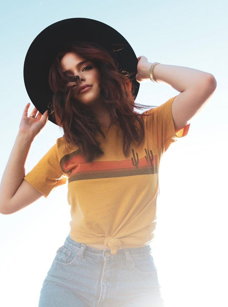 Mustard Desert Horizon Tee – Classic Rock Couture