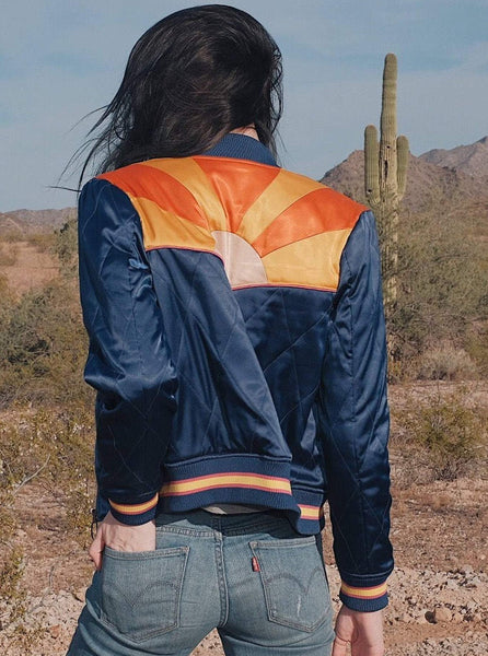 Navy Rising Sun Bomber Jacket (as seen on Totally Killer)