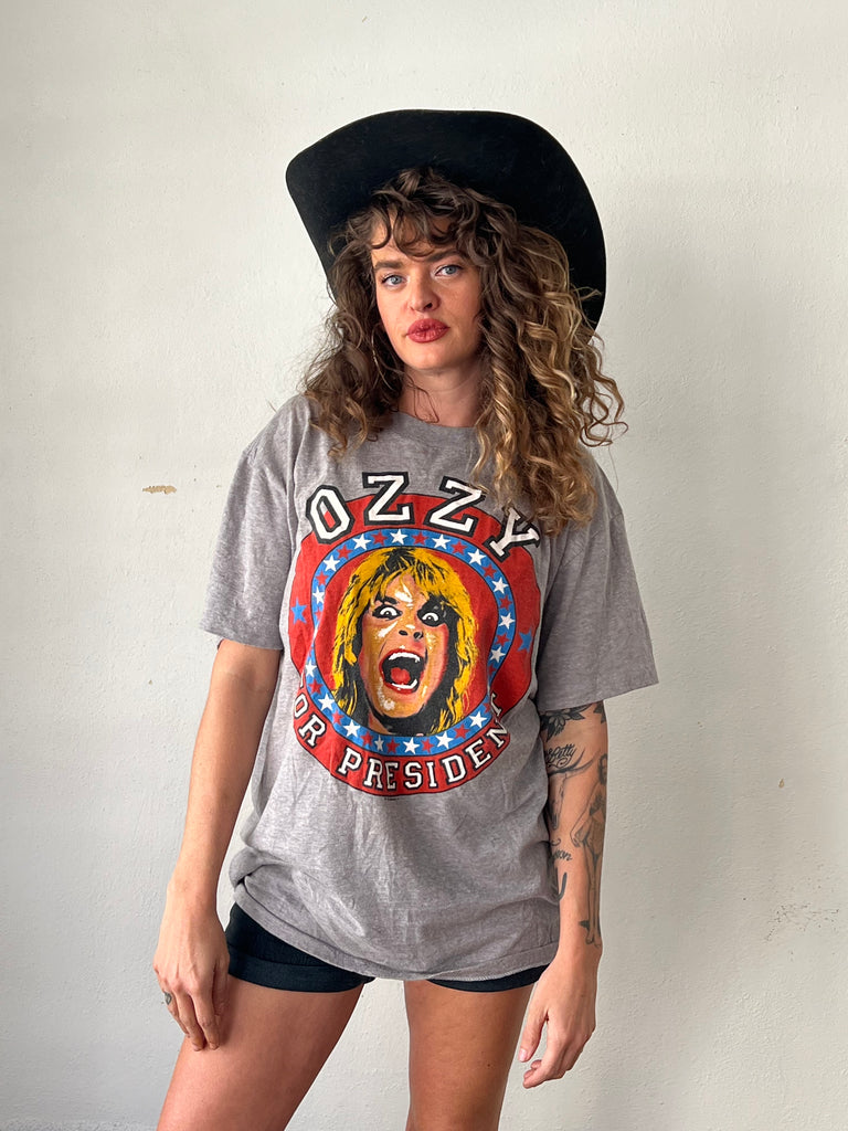 1986 Ozzy for President Vintage Rock Tee