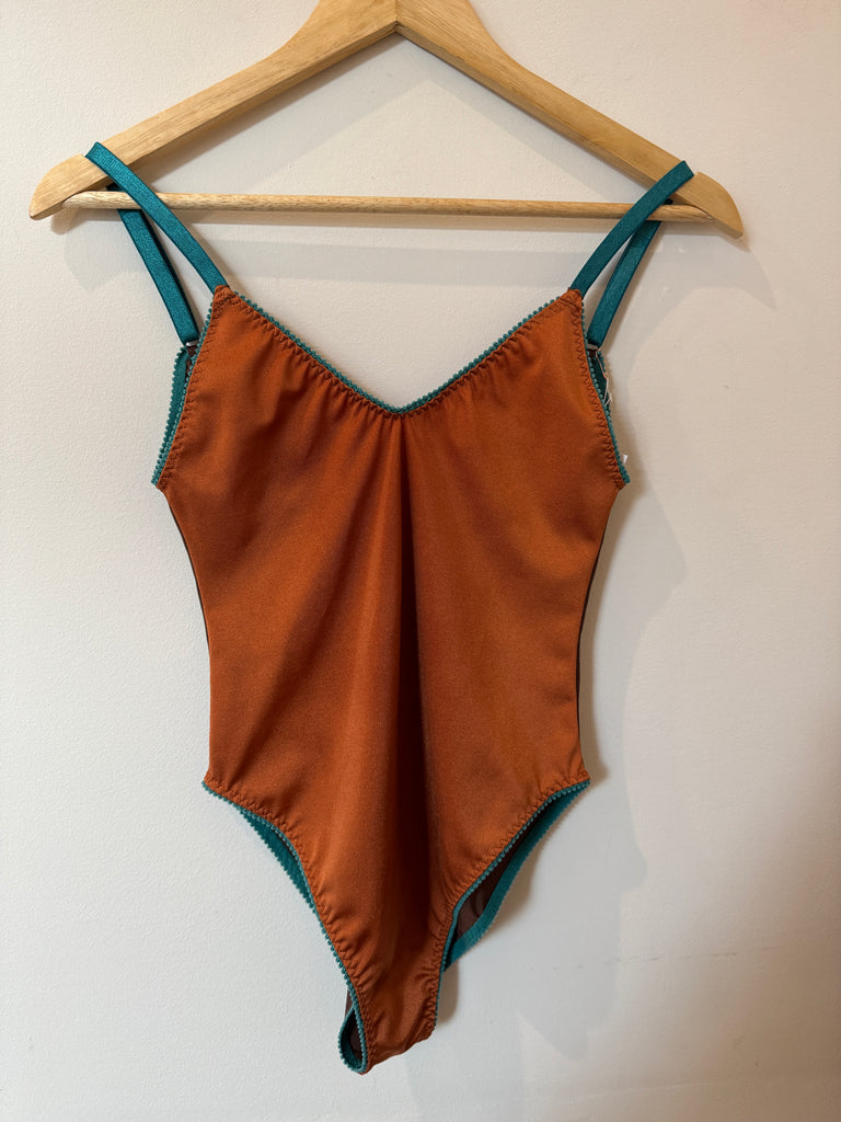 Color Block Spandex Bodysuit