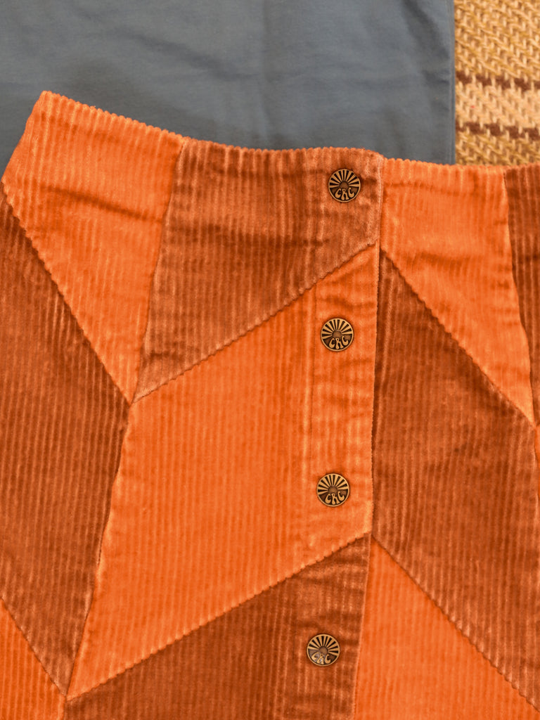 Cinnamon Girl Rust Cord Skirt