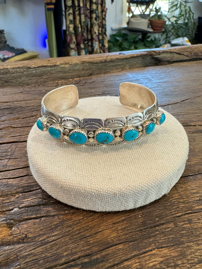 7 Stone Turquoise Cuff