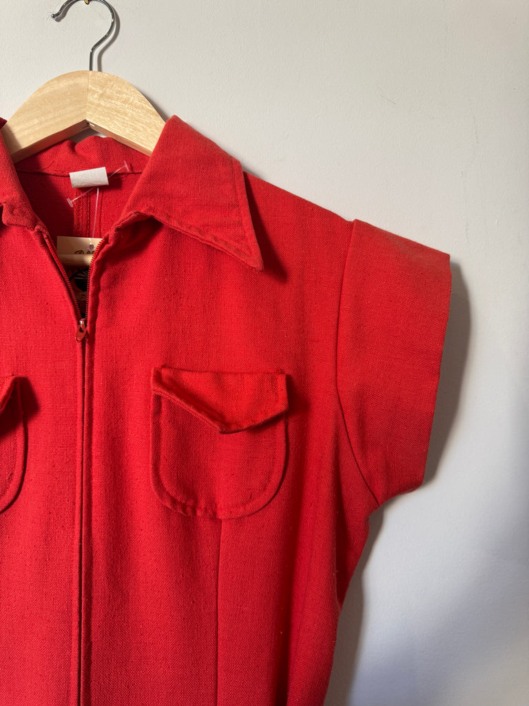 70s Red Jumpsuit