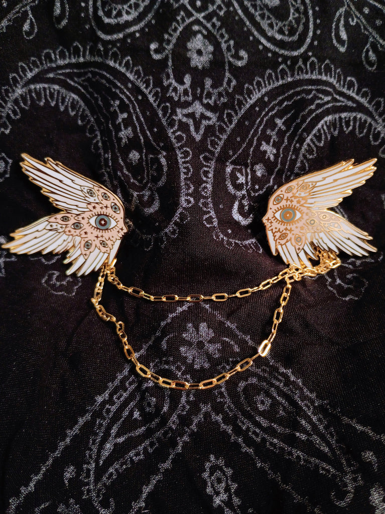 Angel Wing Enamel Collar Pins