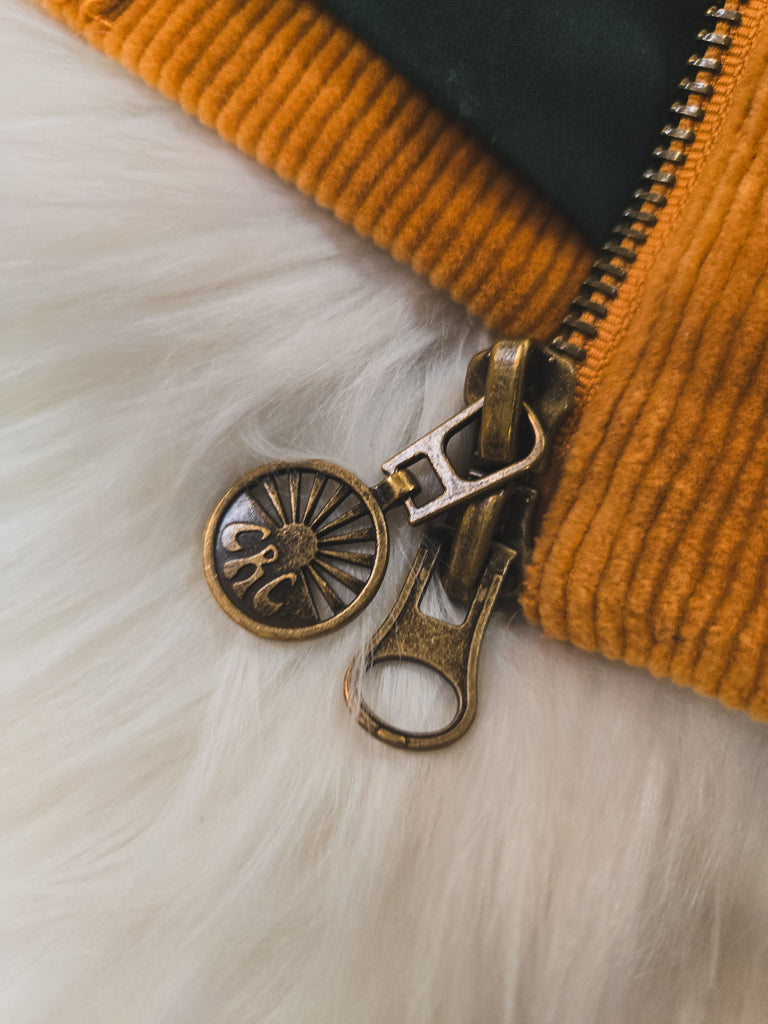 Cinnamon Girl Gold Faux Fur Midi Jacket