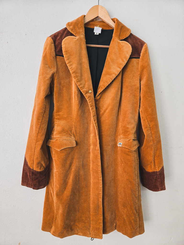 Cinnamon Girl Gold Faux Fur Midi Jacket