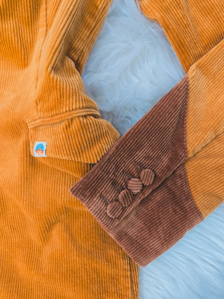 Cinnamon Girl Gold Faux Fur Midi Jacket