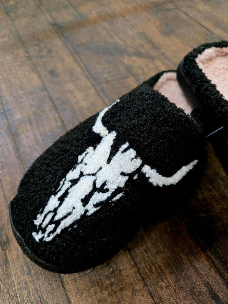 Cow Skull Slippers – Classic Rock Couture