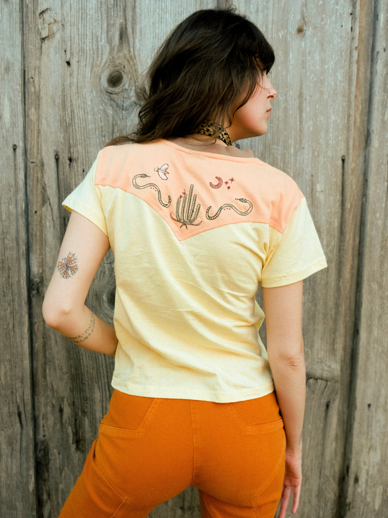 Desert Embroidered Unisex Pocket Tee