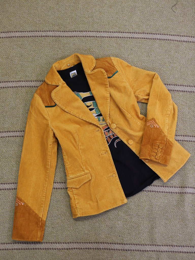 Cinnamon Girl Gold Faux Fur Blazer