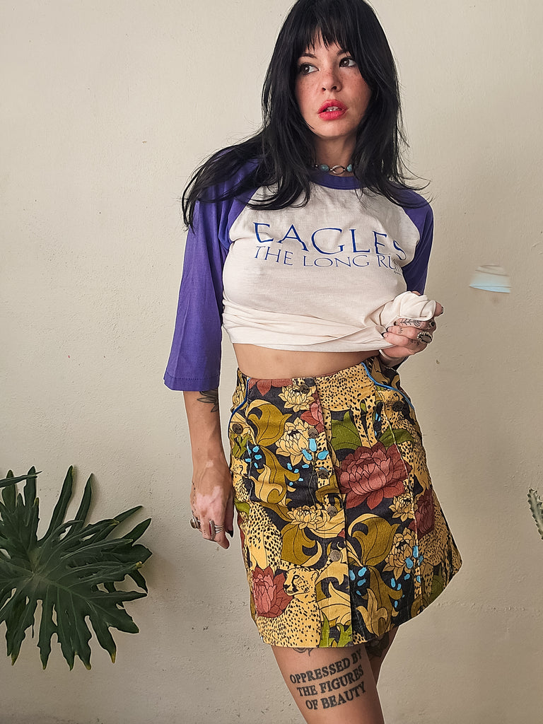Wild Child Snap Front Corduroy Skirt