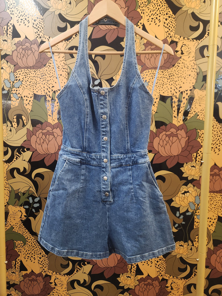 Denim Halter Romper