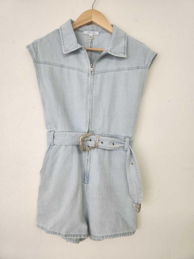 Sleeveless Denim Romper