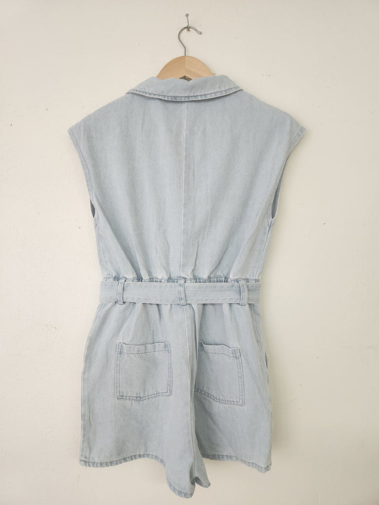 Sleeveless Denim Romper