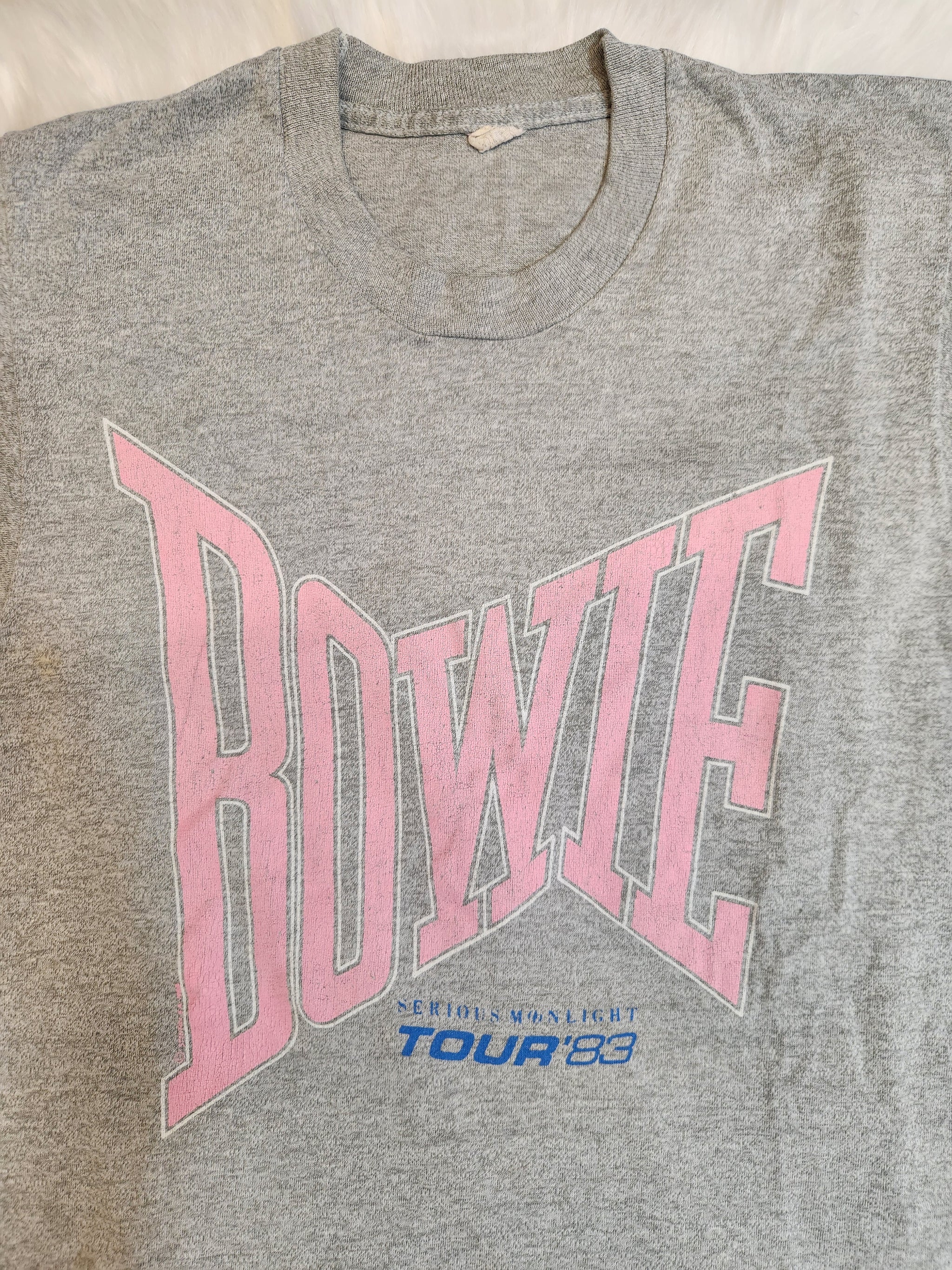 トップス Vintage David Bowie T Shirt Tour 1983 1983 DAVID BOWIE* vintage concert tour t-shirt tee (S) Rare