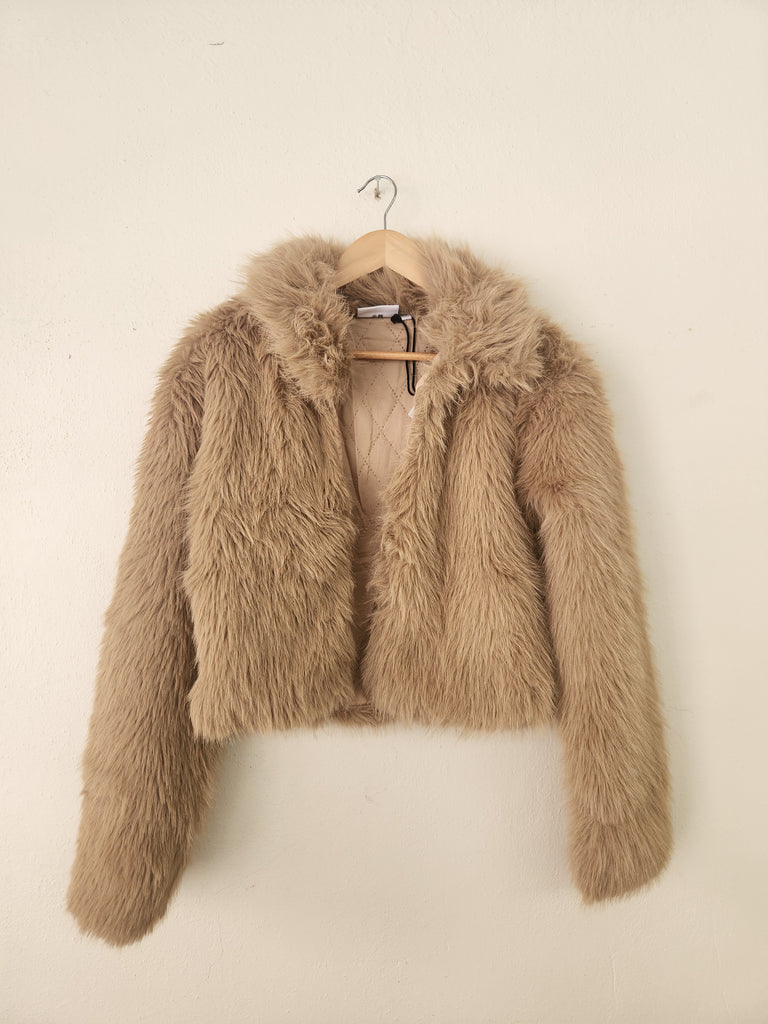 Cropped Faux Fur Jacket