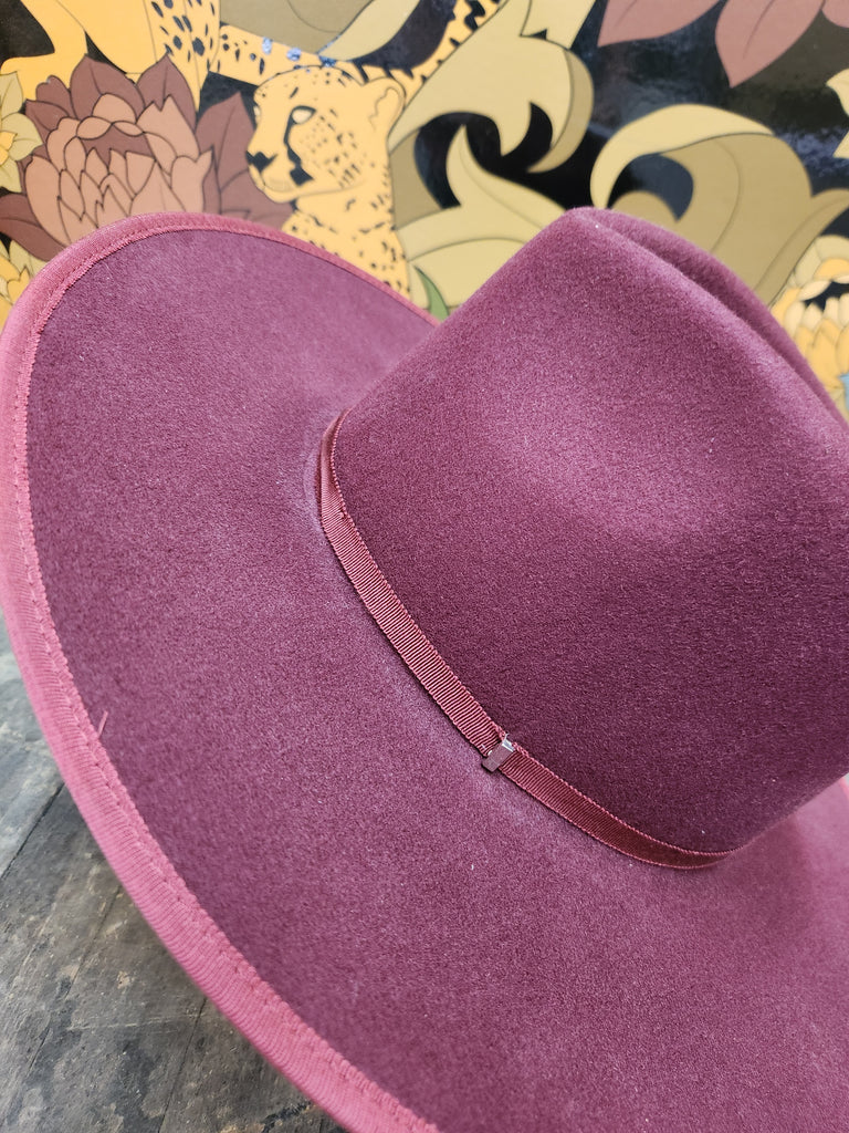 SALE Burgundy Billie Felt Hat