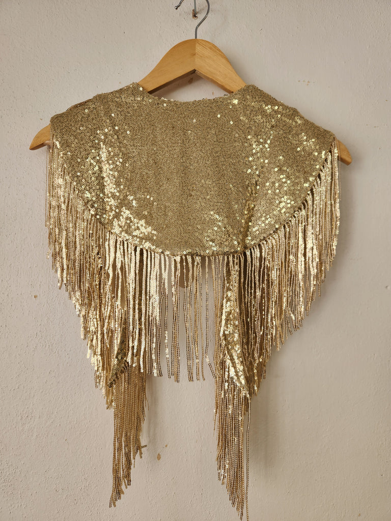 Gold Fringed Sequins Shrug