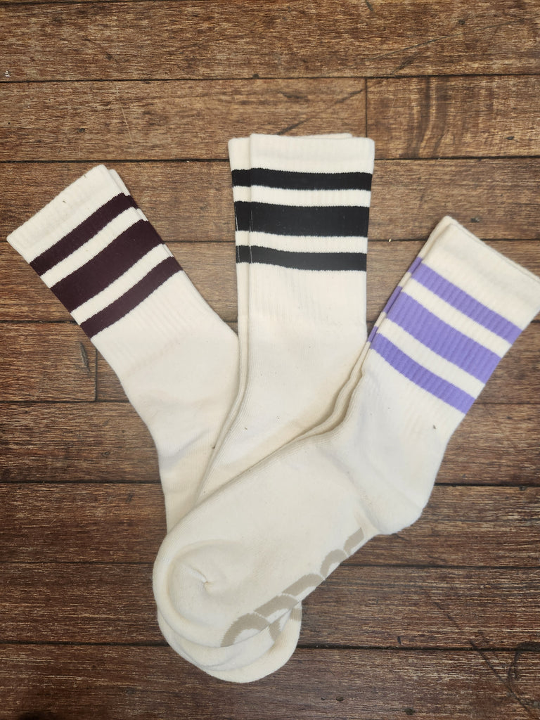 Solid Stripe Tube Socks