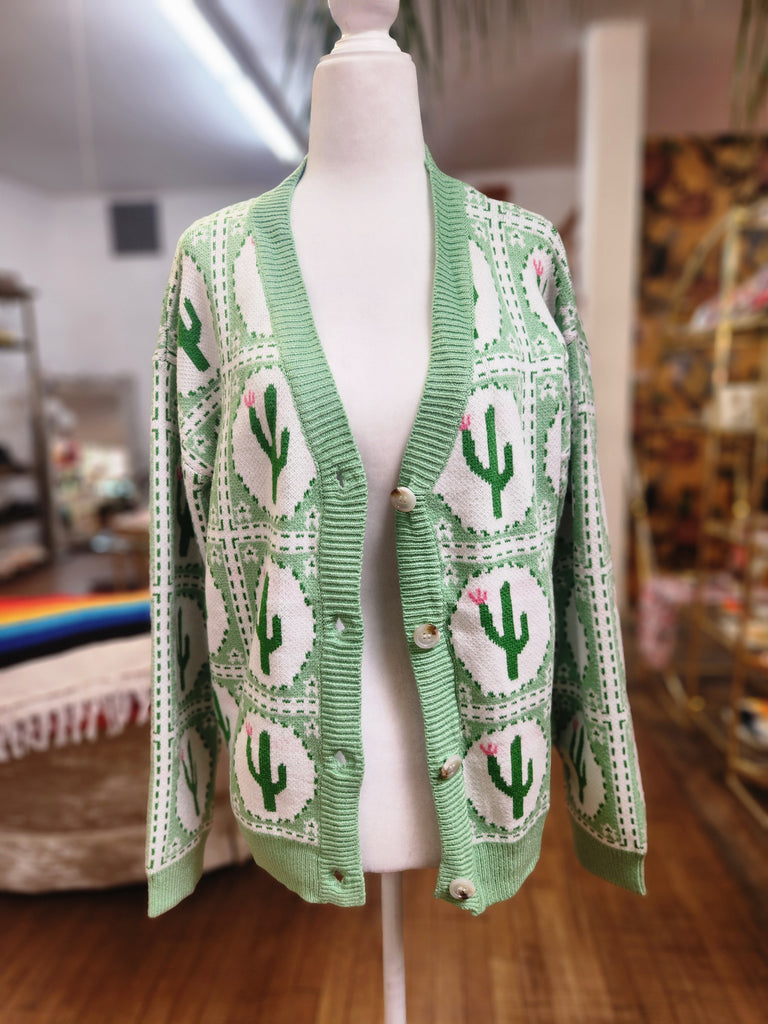 Cactus Patterned Cardigan