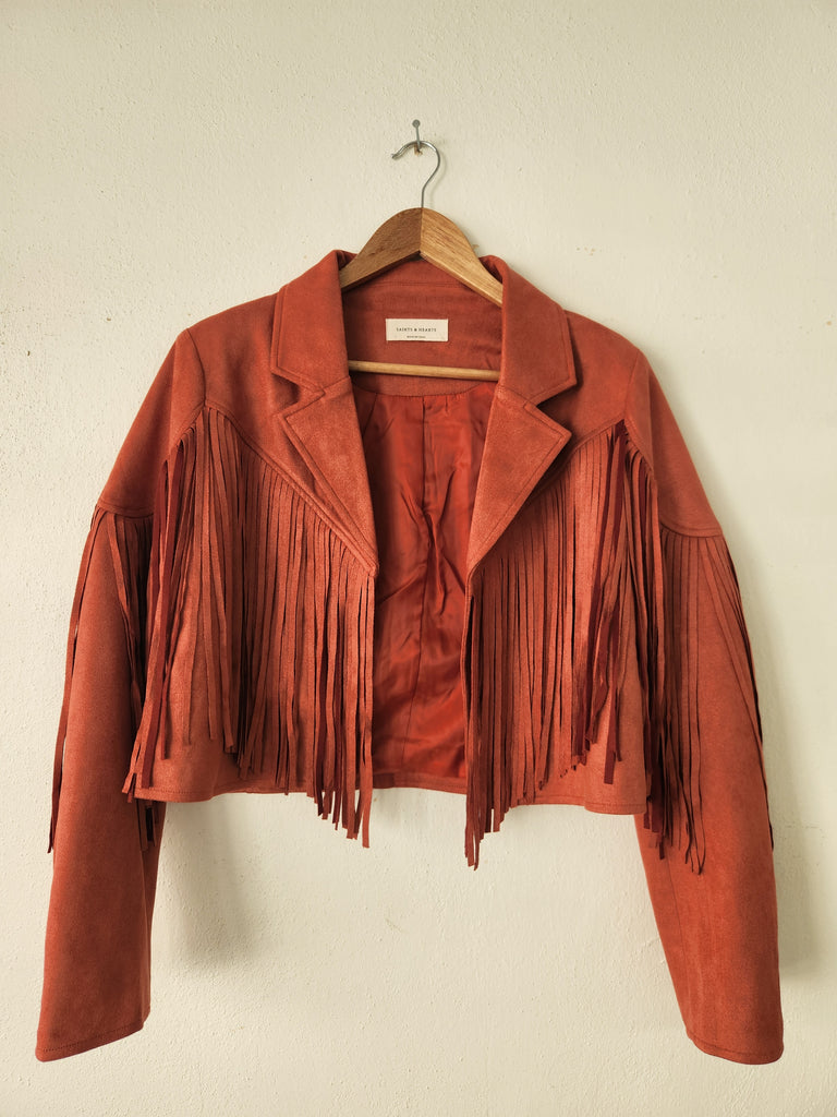 Rust Soft Fringe Jacket