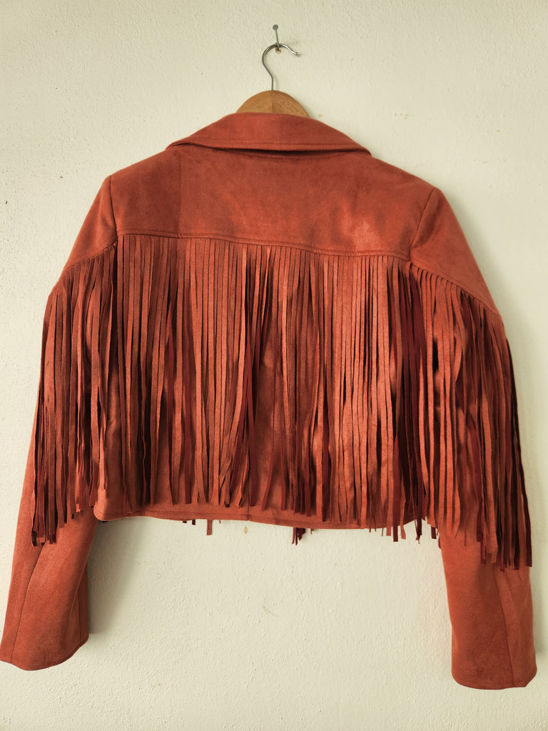 Rust Soft Fringe Jacket