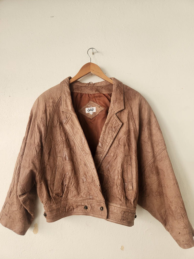 Vintage Cropped Leather Jacket