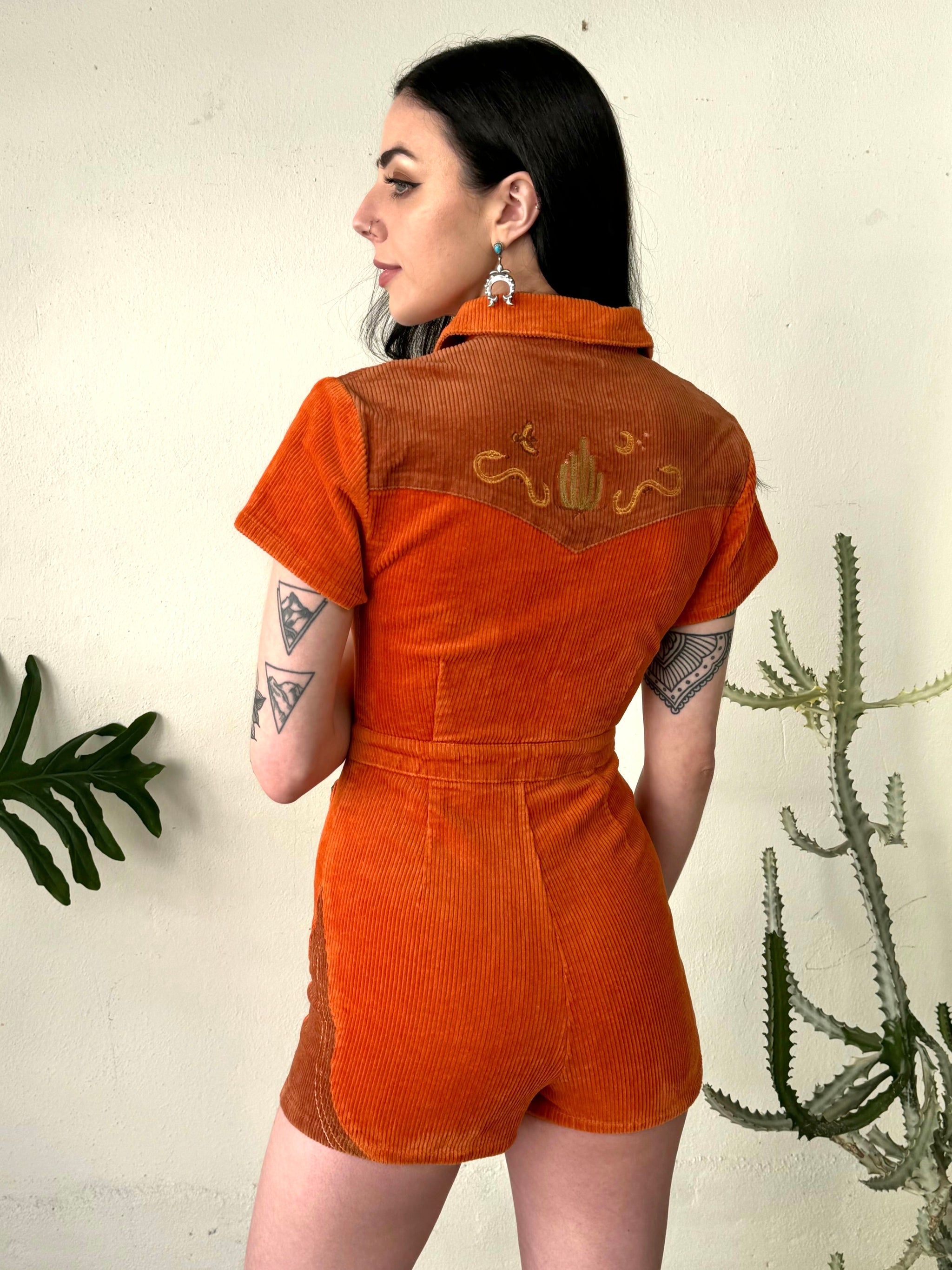 Cinnamon Girl Rust Cord Playsuit – Classic Rock Couture