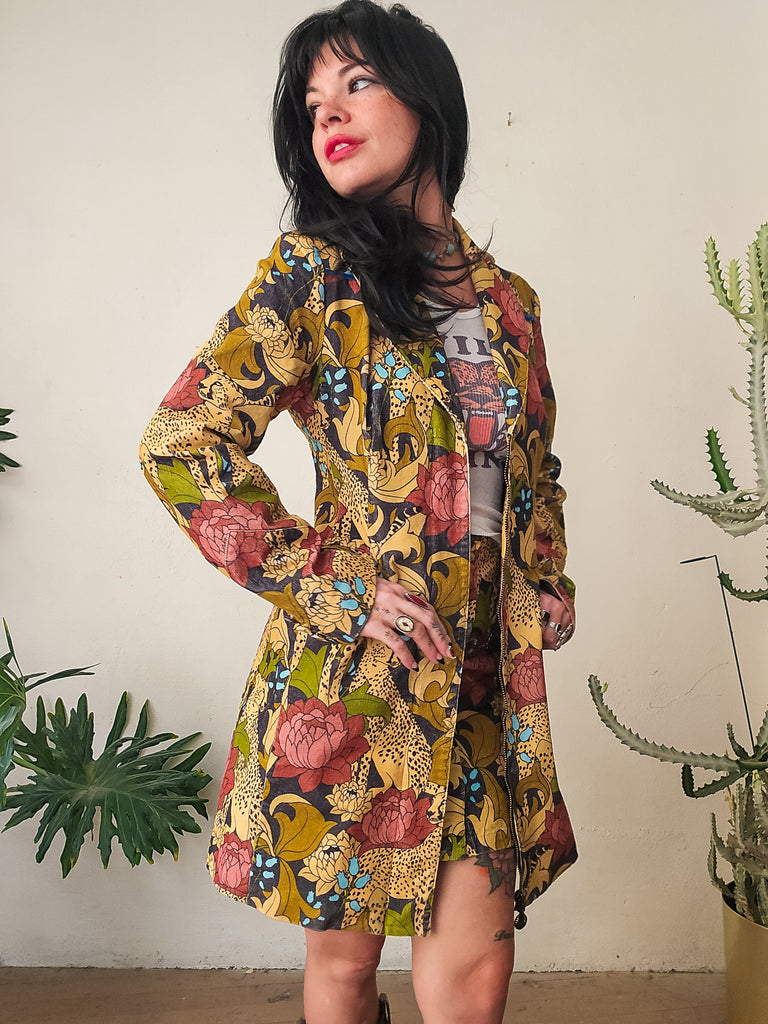 Wild Child Floral Corduroy Midi Jacket