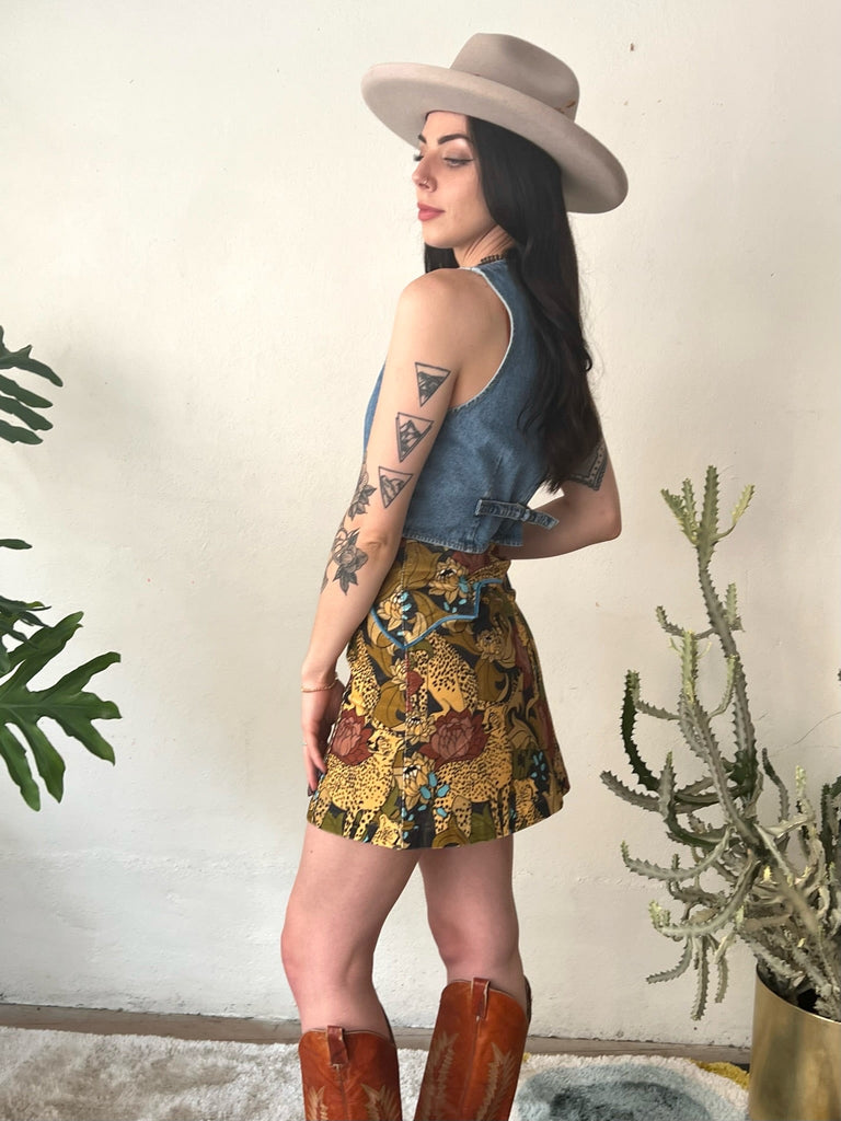 Wild Child Snap Front Corduroy Skirt