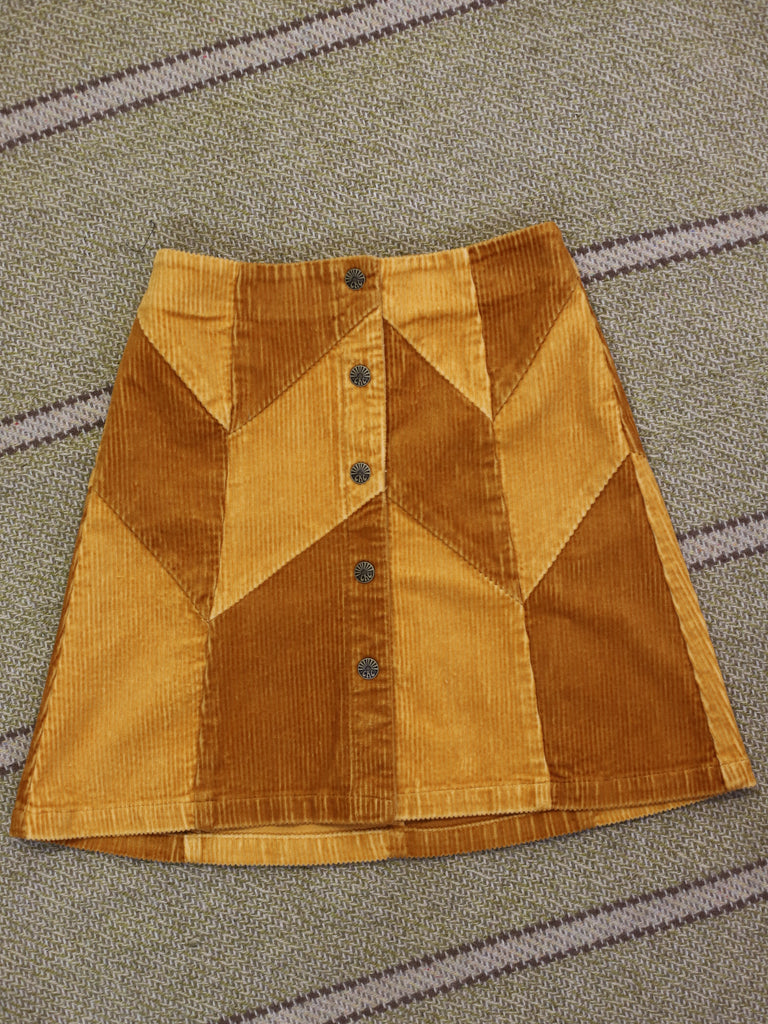 Cinnamon Girl Gold Cord Skirt