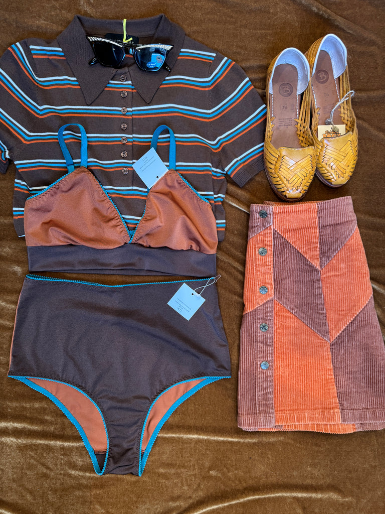 Color Block High Waisted Spandex Cheeky