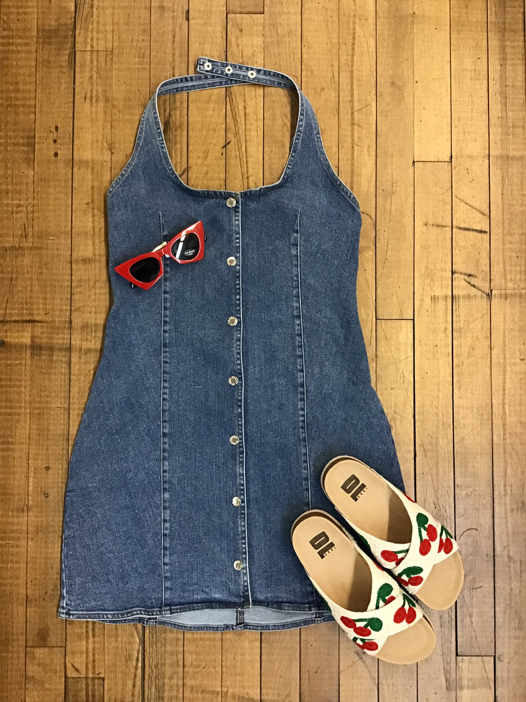 Denim Halter Dress