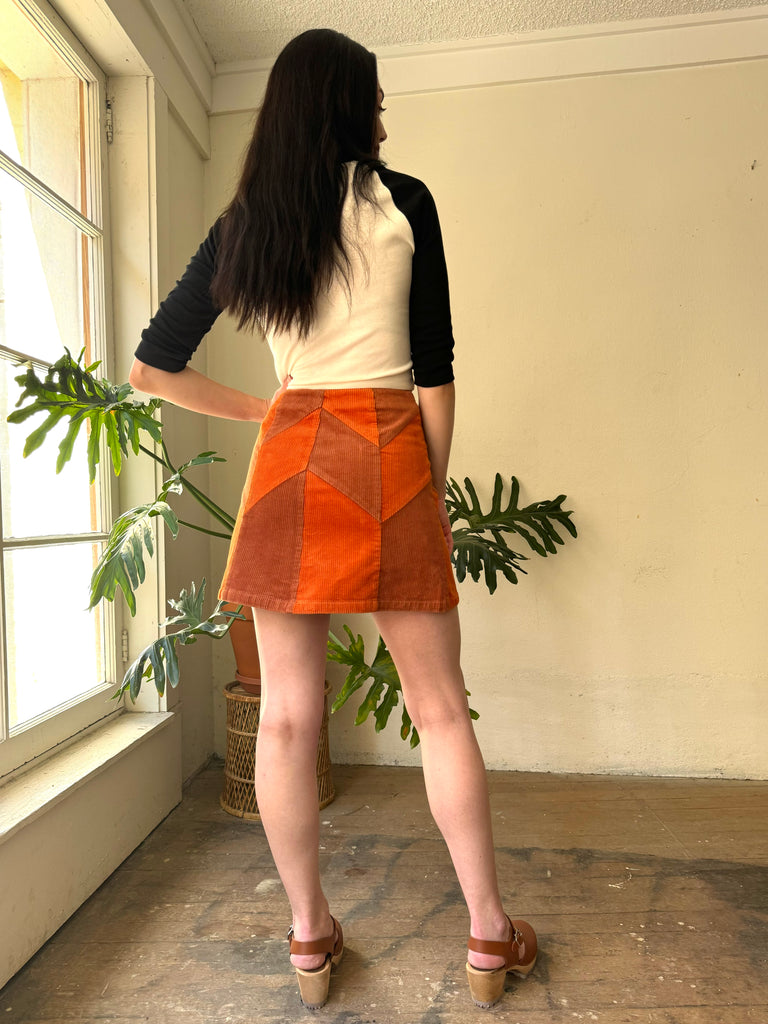 Cinnamon Girl Rust Cord Skirt