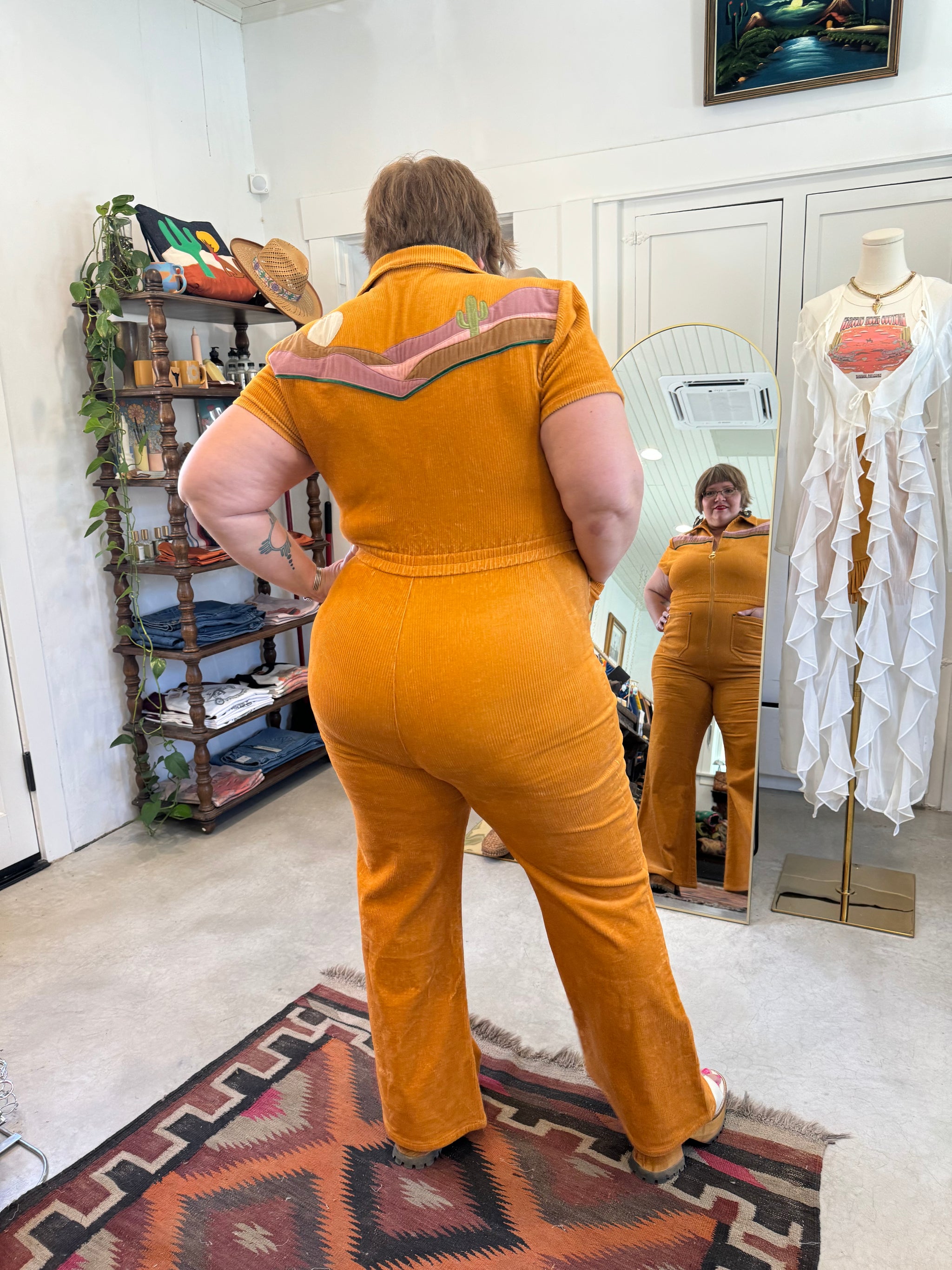 Cinnamon Girl Desert Patchwork Jumpsuit – Classic Rock Couture