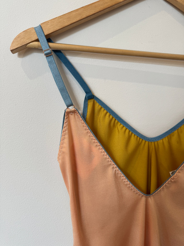 Color Block Spandex Bodysuit