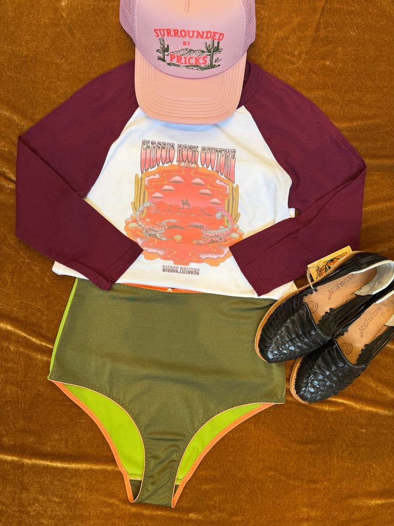 Color Block High Waisted Spandex Cheeky