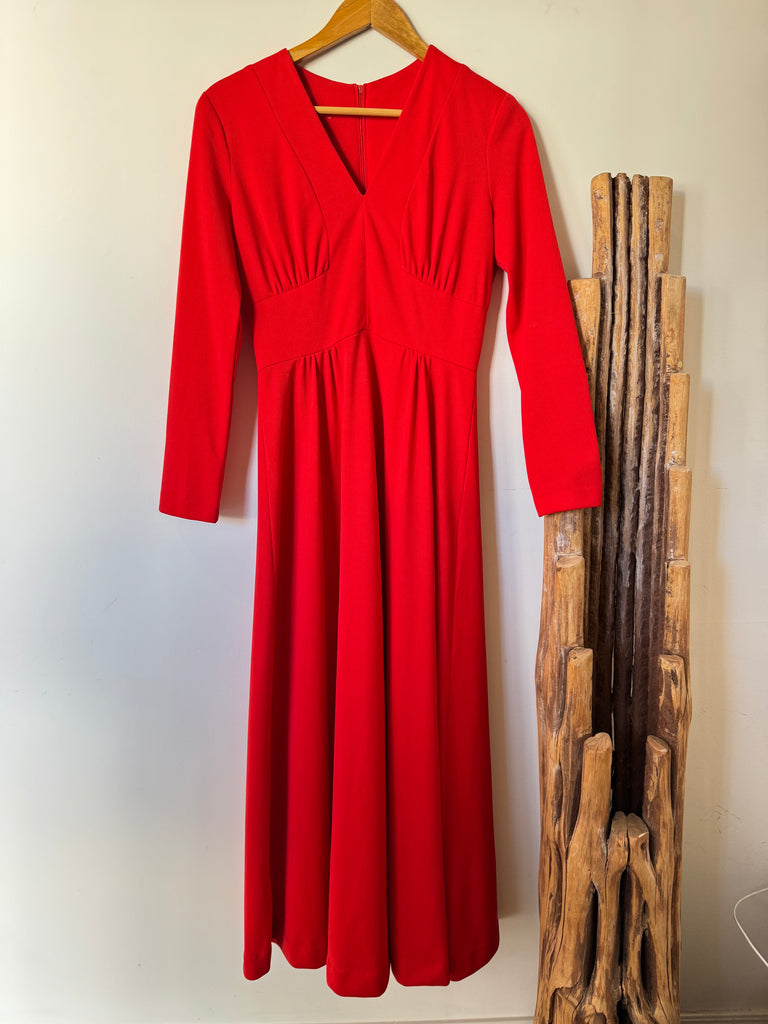 70s Longsleeve Red Dress