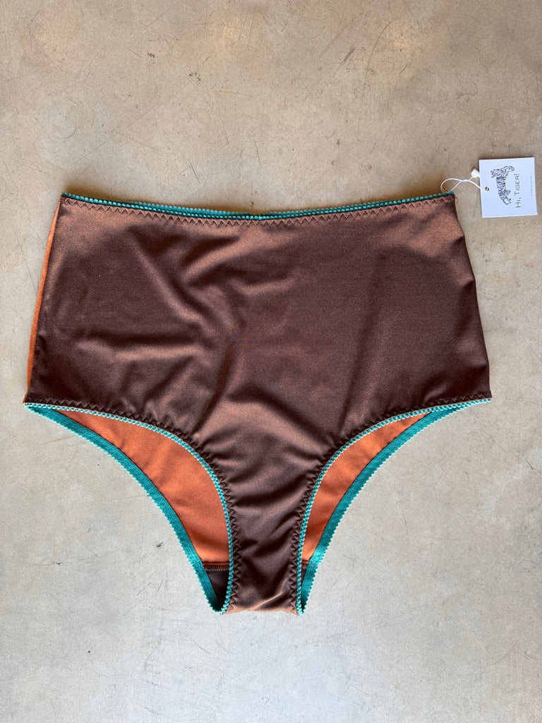 Color Block High Waisted Spandex Cheeky
