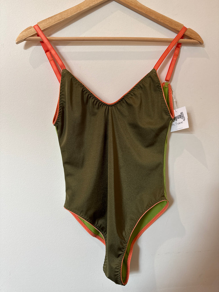 Color Block Spandex Bodysuit