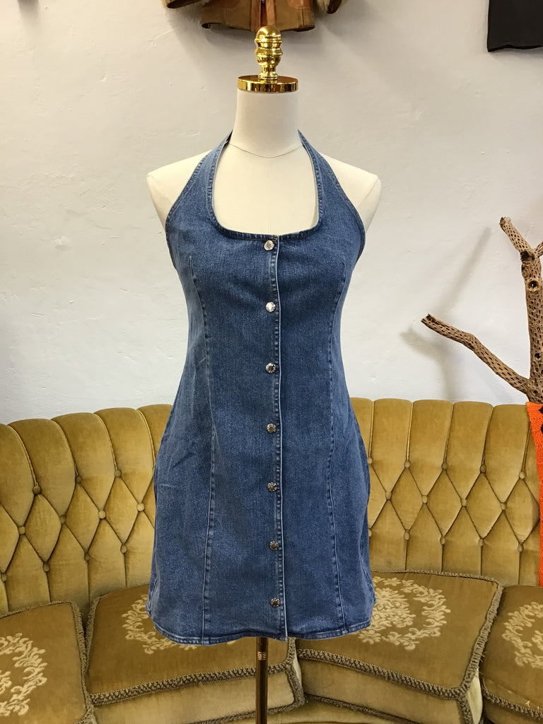 Denim Halter Dress