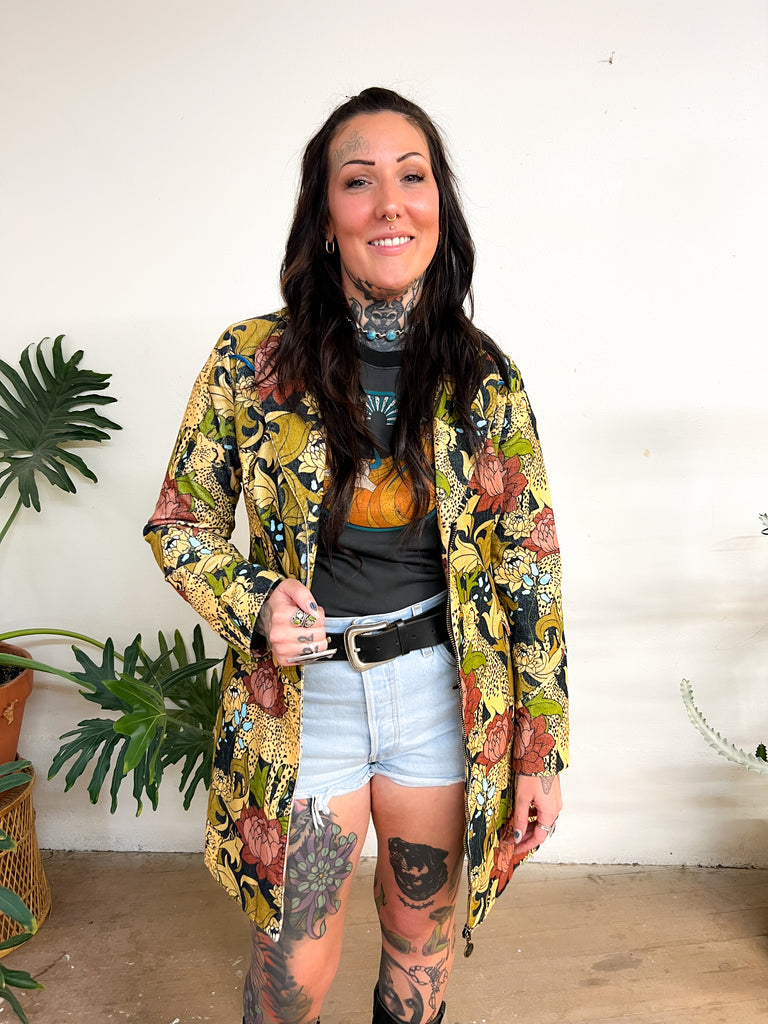 Wild Child Floral Corduroy Midi Jacket