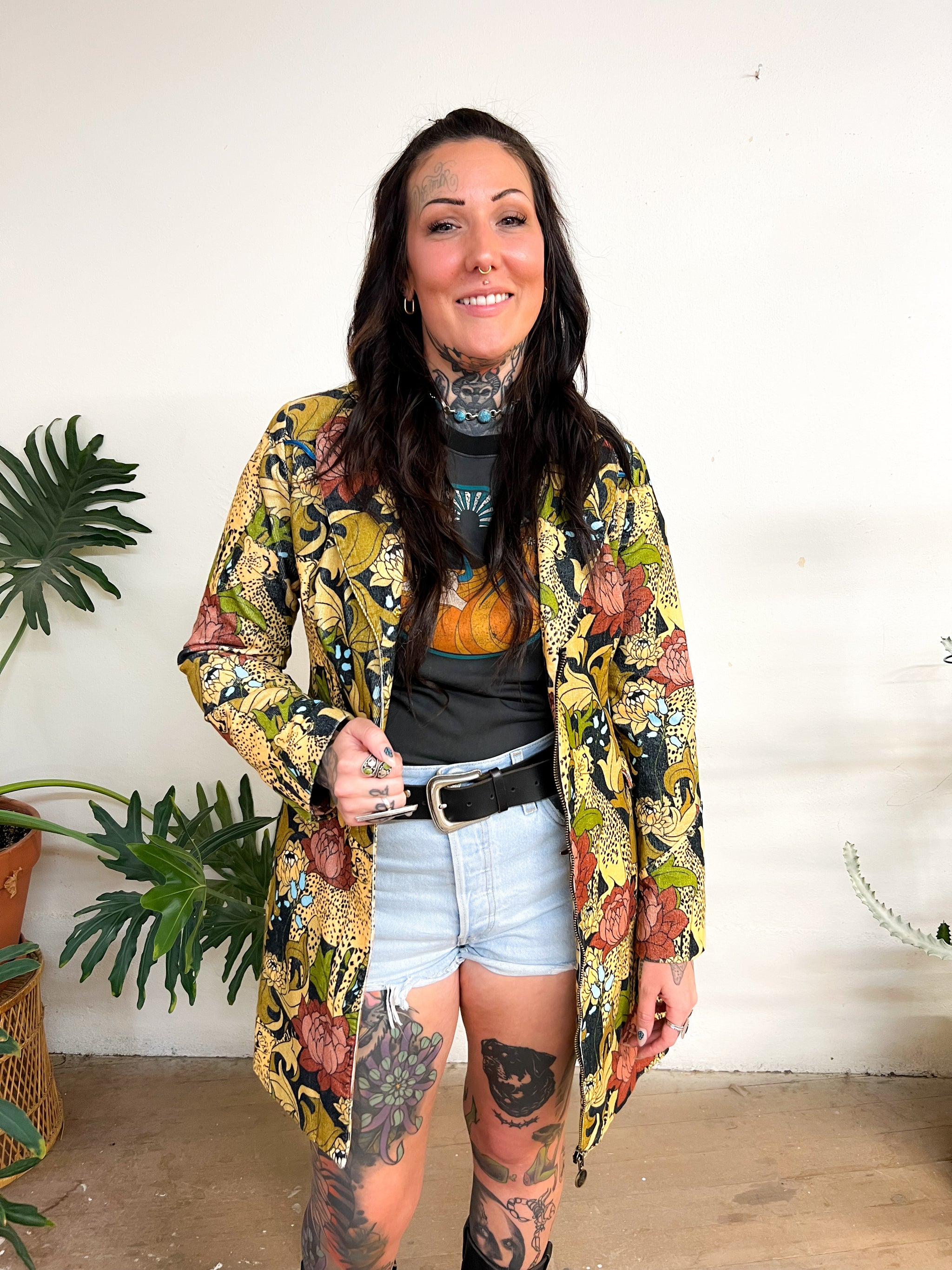 Wild Child Floral Corduroy Midi Jacket – Classic Rock Couture