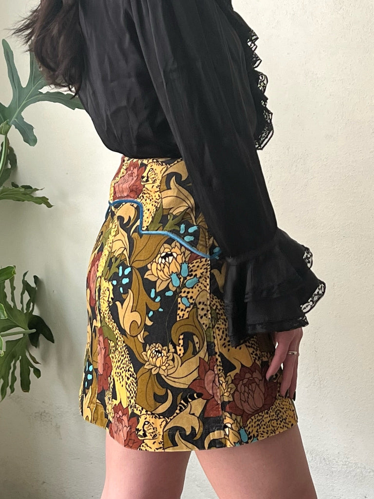 Wild Child Snap Front Corduroy Skirt