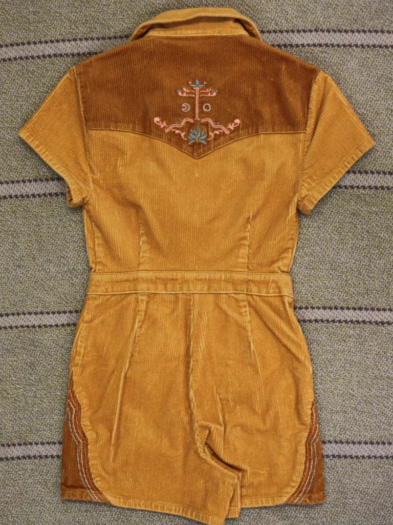 Cinnamon Girl Gold Cord Playsuit