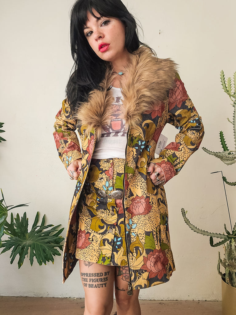 Wild Child Snap Front Corduroy Skirt